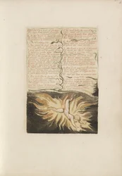 Estirado para una obra de eternidad..., lámina 22 de El Primer Libro de Urizen, 1794